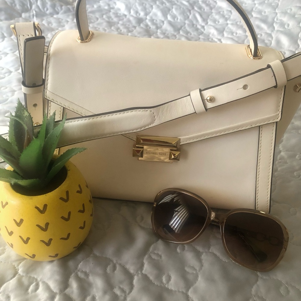 Michael Kors White Medium Whitney Satchel Bag